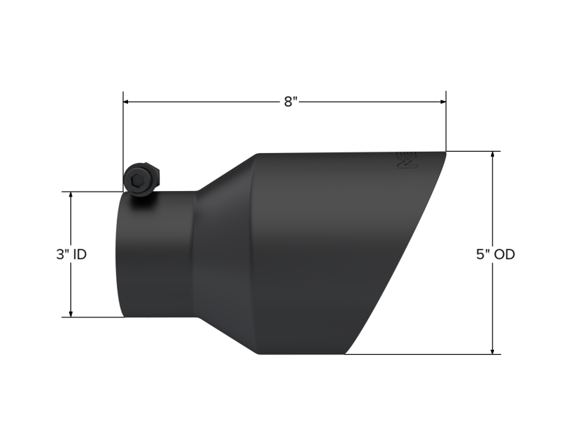 MBRP Universal 3in Hex Tip 5in Inlet 8in Length Dual Wall Exhaust Tip - Black Coated - 0