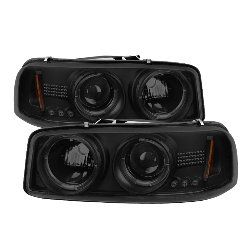 Spyder GMC Sierra 1500/2500 99-06 Projector Headlights LED Halo LED Blk Smke PRO-YD-CDE00-HL-BSM - 0