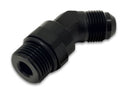 Vibrant -6AN Male Flare to Male -8AN ORB Swivel 45 Degree Adapter Fitting - Anodized Black-2