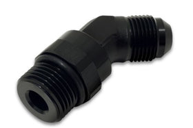 Vibrant -6AN Male Flare to Male -8AN ORB Swivel 45 Degree Adapter Fitting - Anodized Black - 0
