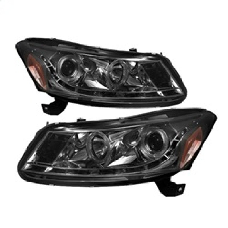 Spyder Honda Accord 08-12 4Dr Projector Headlights- LED Halo DRL Smke PRO-YD-HA08-4D-HL-SM - 0