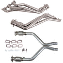 BBK 11-14 Ford Mustang V6 1-3/4 Long Tube Headers w/High Flow Catted X-Pipe (Silver Ceramic)-1