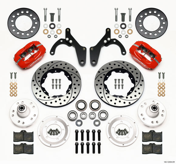 Wilwood Forged Dynalite Front Kit 11.00in Drill-Red 59-64 Chevy Impala / 63-64 Corvette