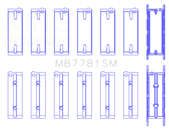 King Engine Bearings BMW N57 D30 A/B/C/N57N/N57S Main Bearing Set - Size +0.25mm