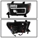 Spyder 08-13 Toyota Sequoia Projector Headlights - Light Bar DRL - Black PRO-YD-TTU07V2-LB-BK-8