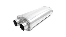 Vibrant Streetpower Oval Muffler 2.50in Dual Inlet/Outlet 18in Body Length - 0