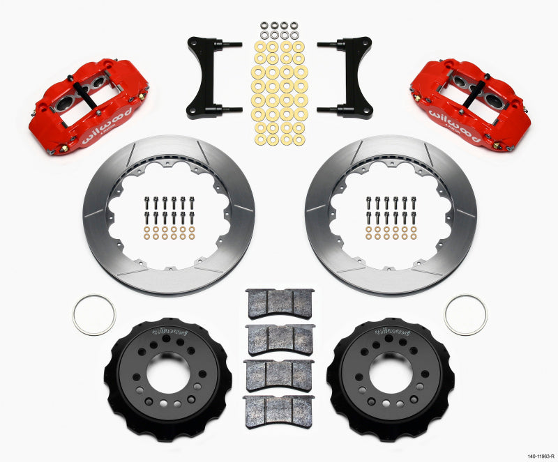 Wilwood Narrow Superlite 6R Front Hat Kit 12.88in Red 93-96 Mazda RX7 - 0