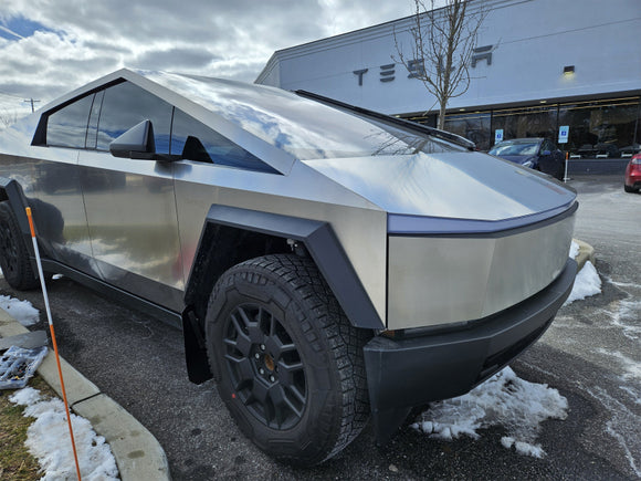 Rally Armor 24-25 Tesla Cybertruck Black UR Mud Flap Silver Logo