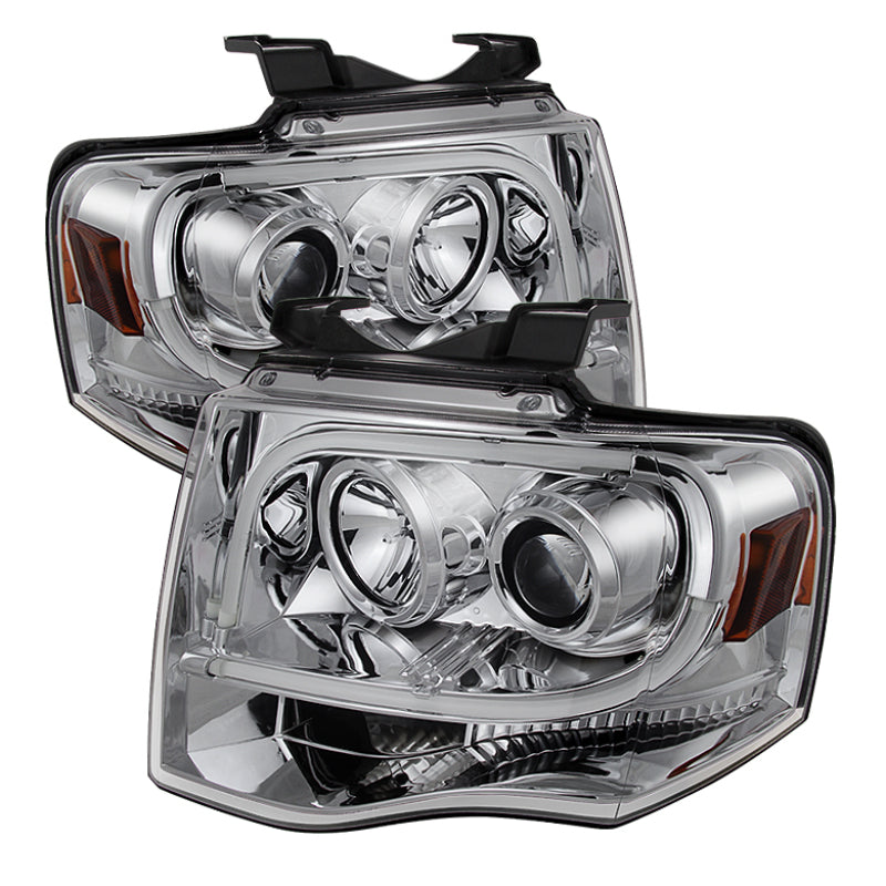 Spyder Ford Expedition 07-13 Projector Headlights Light Tube DRL Chrm PRO-YD-FE07-LTDRL-C - 0