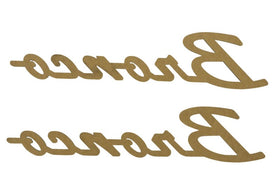 Ford Racing 2021+ Bronco Classic Script Fender Badges - Matte Black (Pair) - 0