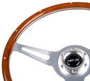 NRG Classic Wood Grain Steering Wheel (365mm) Wood w/Metal Inserts & Brushed Alum. 3-Spoke Center-5