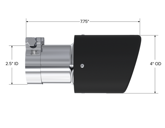 MBRP Universal Carbon Fiber Tip 4in OD / 2.5in Inlet / 7.7in L