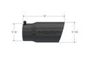 MBRP Universal Tip 6 O.D. Dual Wall Angled 5 inlet 12 length - Black Finish-3
