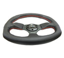 NRG Reinforced Steering Wheel (320mm Horizontal / 330mm Vertical) Leather w/Red Stitching-3