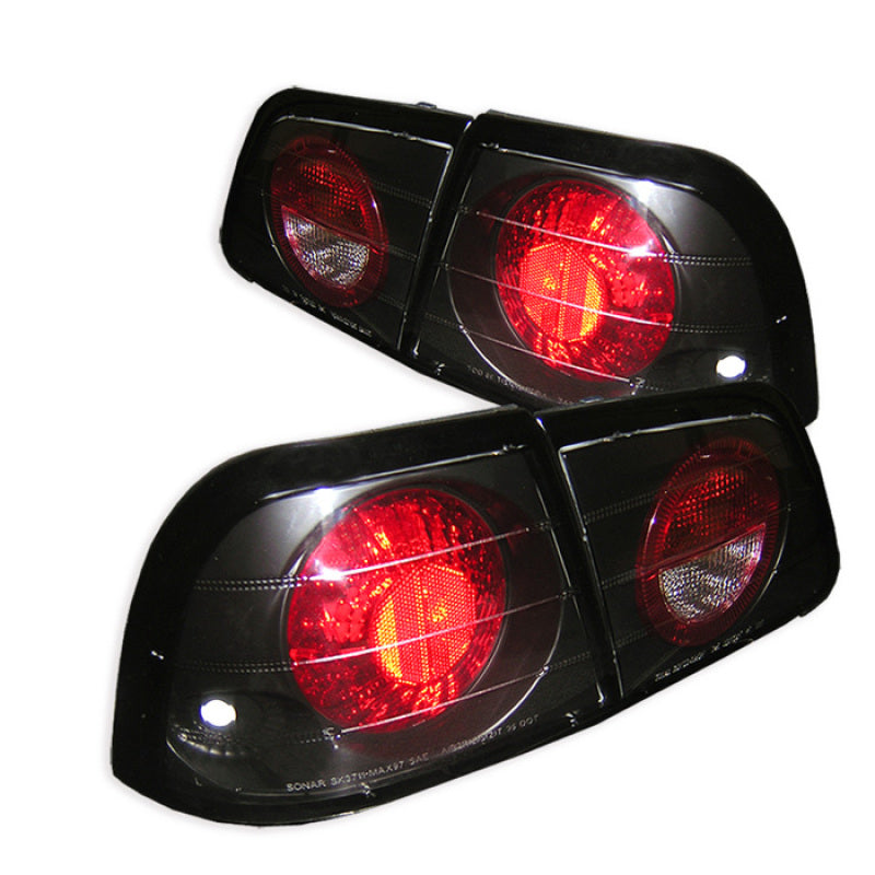 Spyder Nissan Maxima 97-99 Euro Style Tail Lights Black ALT-YD-NM97-BK - 0