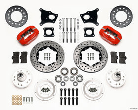 Wilwood Forged Dynalite Front Kit 11.00in Drill-Red AMC 71-76 OE Disc w/o Bendix Brakes - 0