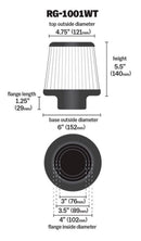 K&N Universal Filter Chrome Round Tapered White - 4in Flange ID x 1.125in Flange Length x 5.5in H-10