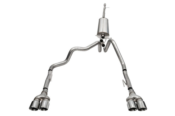 Corsa 2019-2025 GMC Sierra 1500 Cat-Back Dual Rear Exit with Twin 4in Polished Pro-Series Tips