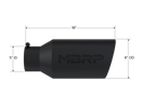 MBRP Universal Tip 8in OD Rolled End 5in Inlet 18in Length T304 - Black-3