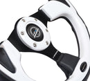 NRG Reinforced Steering Wheel (320mm) Blk w/White Trim & 4mm 3-Spoke-11