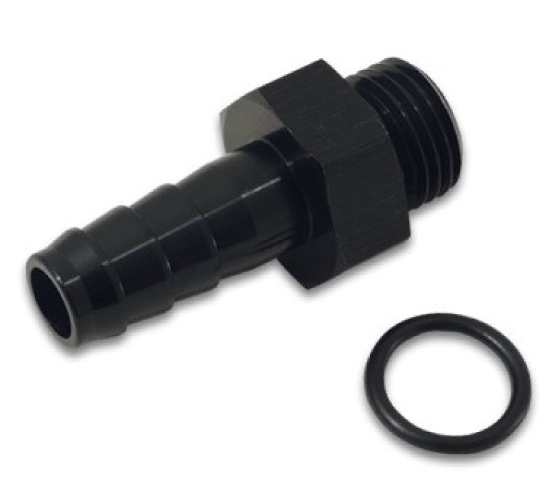 Vibrant Aluminum Male -6AN ORB to 1/8in Barb w/O-Ring - Anodized Black - 0
