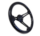 NRG Reinforced Steering Wheel (350mm / 3in. Deep) Black Multi Color Flake Wood w/ Black Matte Center-3