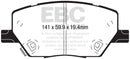 EBC 2015+ Fiat 500X 1.4L Turbo Greenstuff Front Brake Pads-2