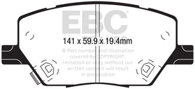 EBC 2015+ Fiat 500X 1.4L Turbo Greenstuff Front Brake Pads - 0