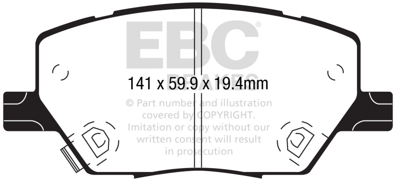 EBC 2015+ Fiat 500X 1.4L Turbo Greenstuff Front Brake Pads - 0