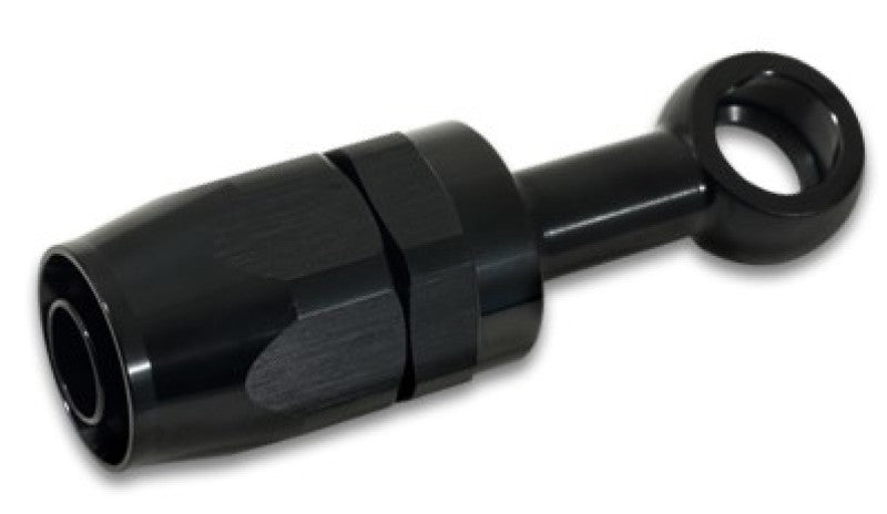 Vibrant -8AN Banjo Hose End Fitting for use with M10 or 3/8in Banjo Bolt - Aluminum Black - 0