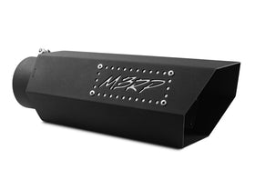 MBRP Universal Hex Tip 4in Inlet 16in Length w/ Logo - Black Coated - 0