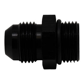 DeatschWerks 8AN ORB Male to 8AN Male Flare Adapter (Incl O-Ring) - Anodized Matte Black - 0