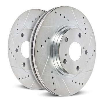 Power Stop 89-96 Nissan 300ZX Rear Evolution Drilled & Slotted Rotors - Pair - 0