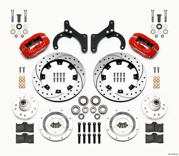 Wilwood Forged Dynalite Front Kit 12.19in Drilled Red 59-64 Chevy Impala / 63-64 Corvette