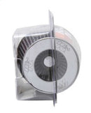 K&N Universal Filter Chrome Round Tapered White - 4in Flange ID x 1.125in Flange Length x 5.5in H-13
