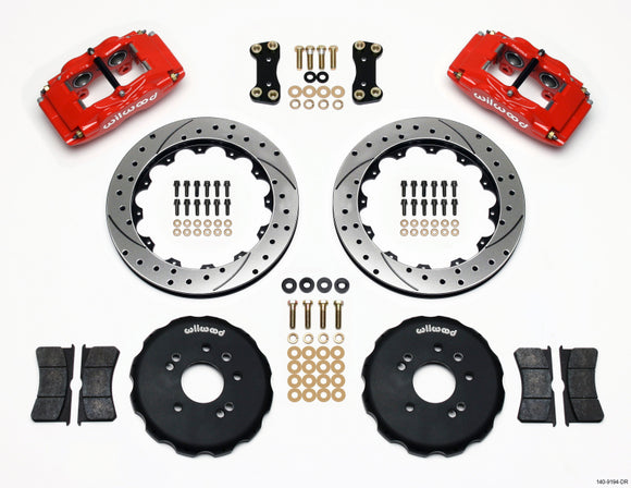 Wilwood FSLI4 Front Hat Kit 13.00in Drilled Red Nissan 240SX