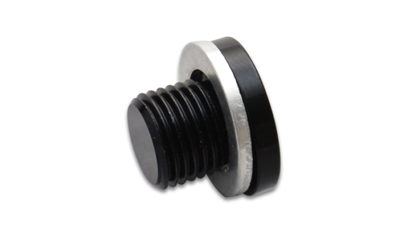 Vibrant M10 x 1.0 Metric Aluminum Port Plug with Crush Washer - 0