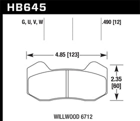 Hawk Wilwood DynaPro 6 (Type 6712) DTC-70 Brake Pads - 0