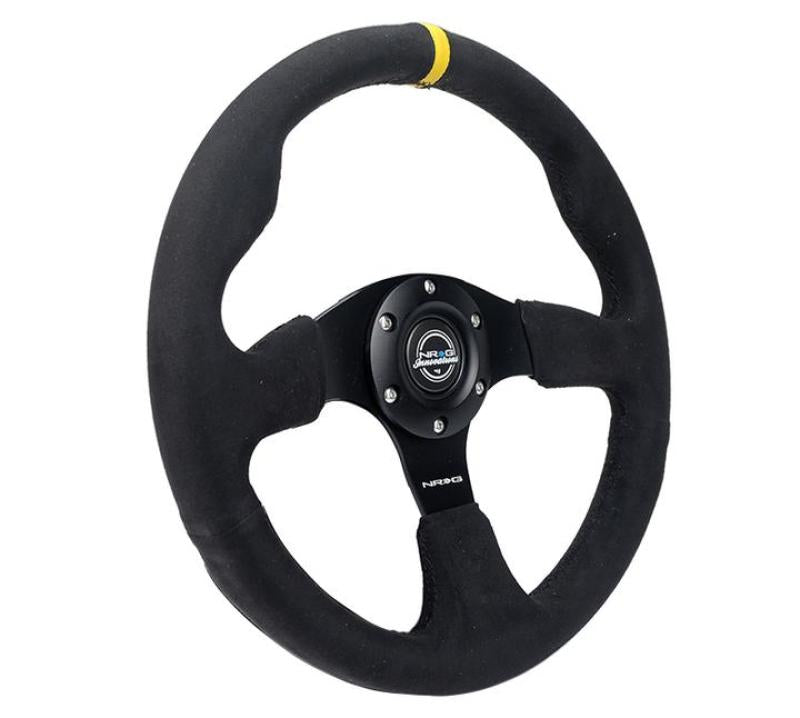 NRG Reinforced Steering Wheel (320mm) Alcantara Steering Wheel w/ Black Stitching - 0