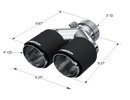 MBRP 3in ID / Dual 4in OD Out Staggered L 9.87in / R 9.37in Dual Wall Carbon Fiber Univ Exhaust Tip-3