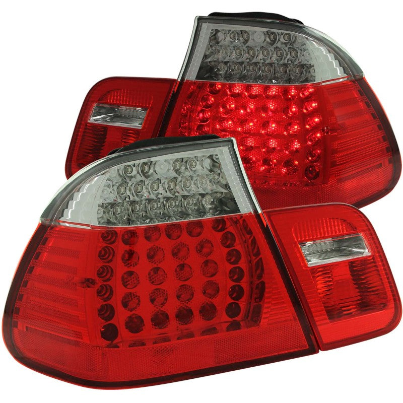 ANZO 1999-2001 BMW 3 Series E46 LED Taillights Red/Clear 4pc - 0