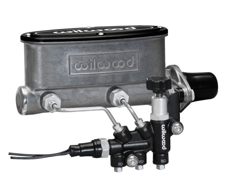 Wilwood HV Tandem M/C Kit w L/H Bracket & Prop Valve - 1in Bore - 0