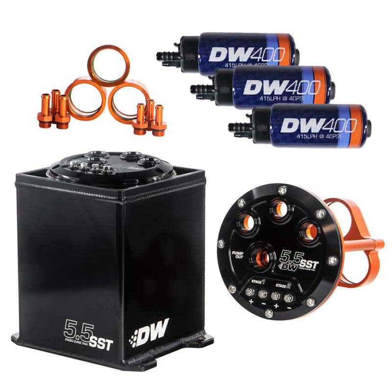 DeatschWerks 5.5L Modular Surge Tank Includes 3 DW400 Fuel Pumps - 0