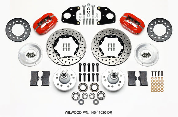 Wilwood Forged Dynalite Front Kit 11.00in Drilled Red 62-72 CDP B & E Body-Drum