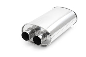 Vibrant Universal Streetpower 2.5in Stainless Steel Dual In-Out Oval Muffler - 0