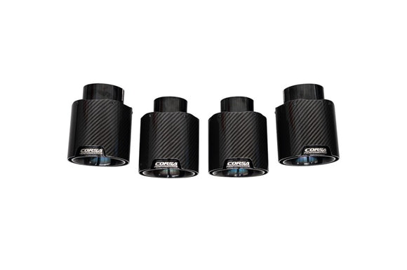 Corsa 20-25 Chevrolet Corvette C8 RWD 4.5in Carbon Fiber Black PVD Tip Kit (For Corsa Exhaust Only)
