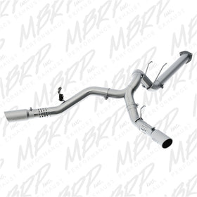 MBRP 17-19 Ford F-250/350/450 6.7L 4in Filter Back Cool Duals T409 Exhaust System - 0
