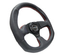 NRG Reinforced Steering Wheel (320mm Horizontal / 330mm Vertical) Leather w/Red Stitching-4