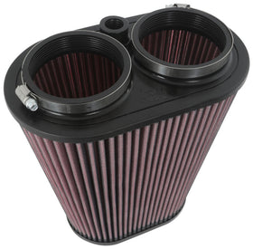 K&N Universal Clamp-On Air Filter 3-1/8in Dual FLG  8-7/8in X 5-3/16 B 6-1/4in X 4IN T, 9inH W/STUD - 0
