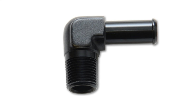 Vibrant 1/8 NPT to 1/4in Barb Straight Fitting 90 Deg Adapter - Aluminum - 0